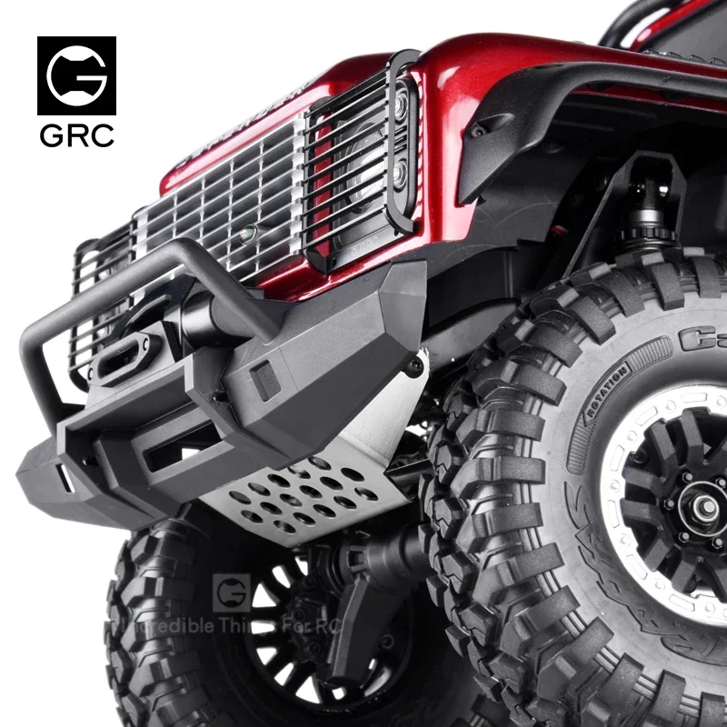 GRC przednia ochrona podwozia płyta ze stali nierdzewnej/pancerz dla 1/10 RC Traxxas TRX-4 Defender cześć zapasowa akcesoria # GAX0106E