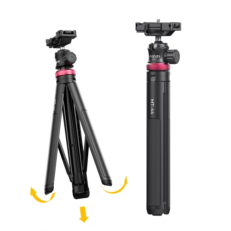ULANZI MT-44 Auto-Open Tripod Smartphone Vlog Tripod Selfie Stick With Cold Shoe Phone Mount Holder Tripod For Phone Camera