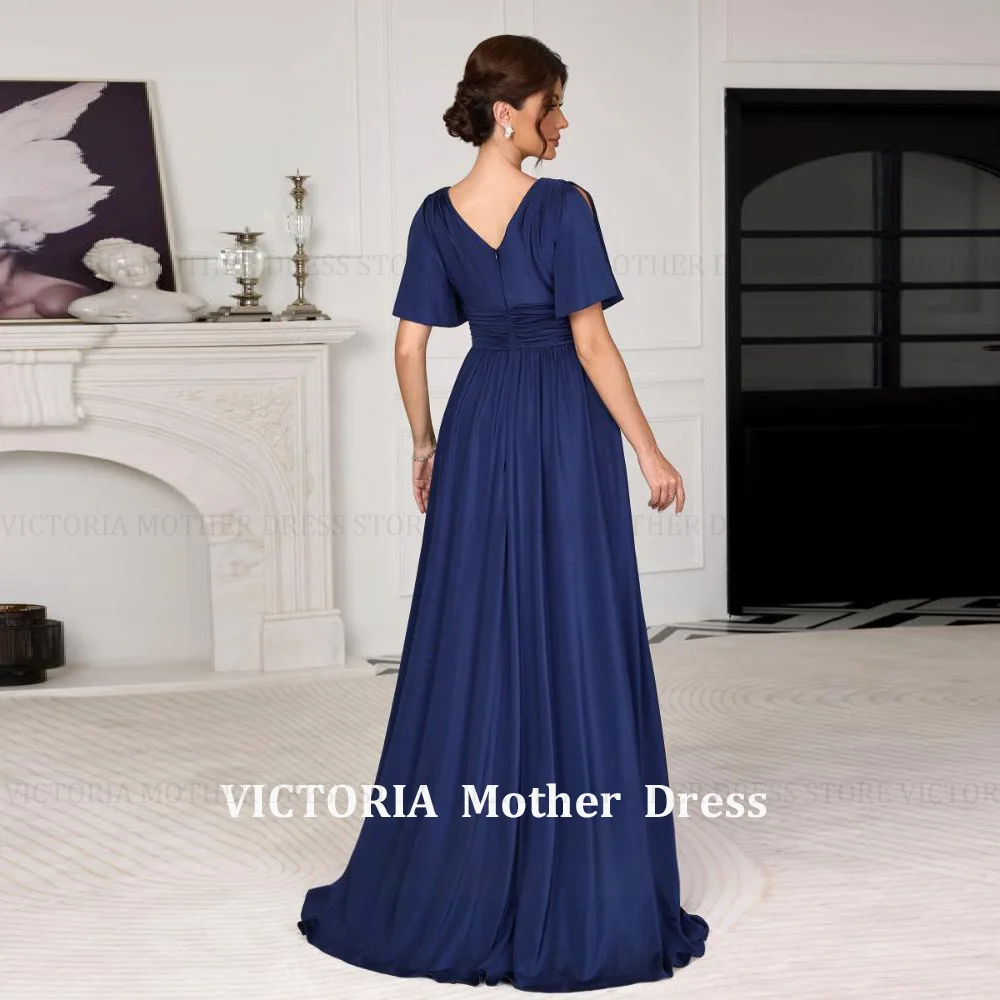 VICTORIA カスタマイズされたエレガントな新郎新婦の母のドレス 2026 A ライン結婚式のゲストドレス V ネックプリーツパーティーイブニングドレス