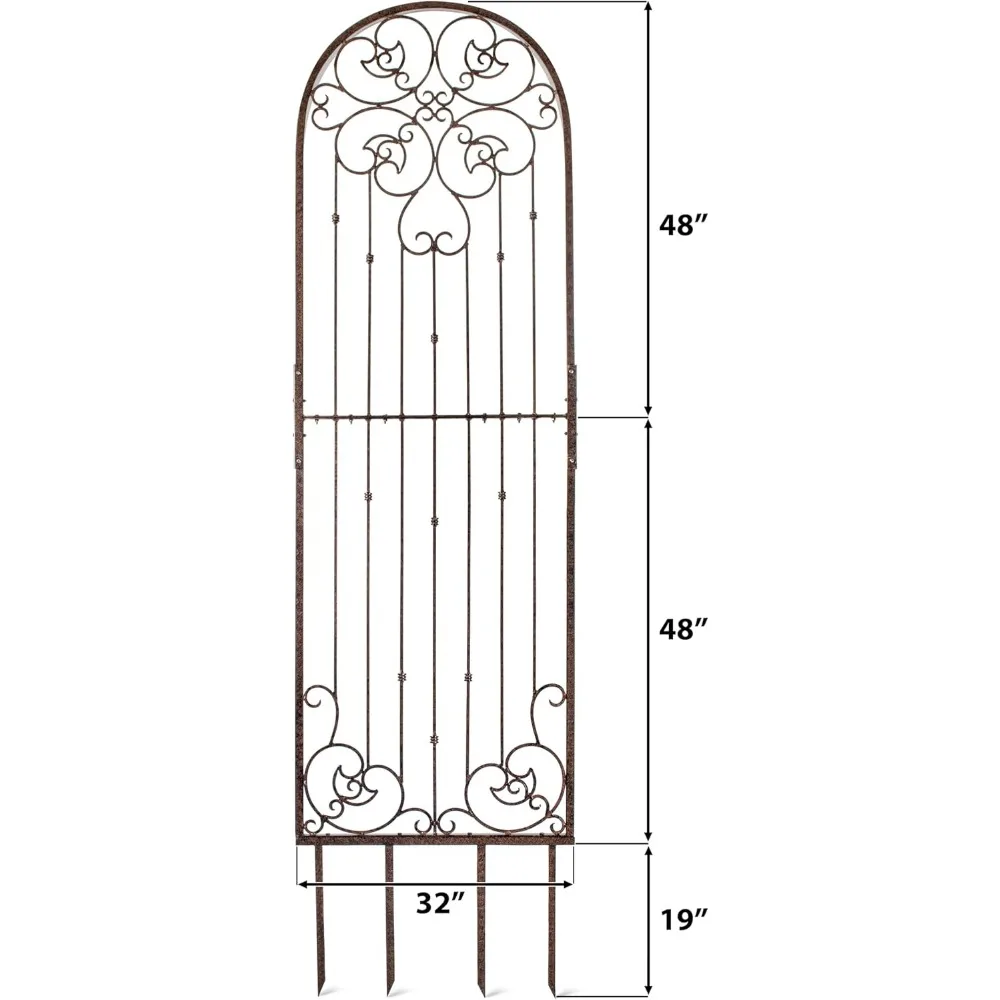 تعريشة حديقة طويلة بطول 8 أقدام من الحديد المطاوع لتزيين المعادن الثقيلة وفناء الحديقة وشاشة ديكور الحائط لسيارة الورد #2