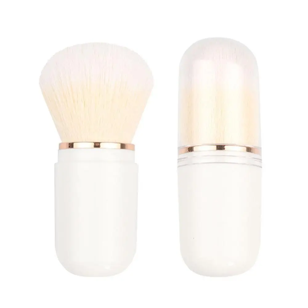 New Retractable Retractable Kabuki Brush Multifunctional Capsule-shape Travel Makeup Brush Cute Nail Powder Brush for Blusher