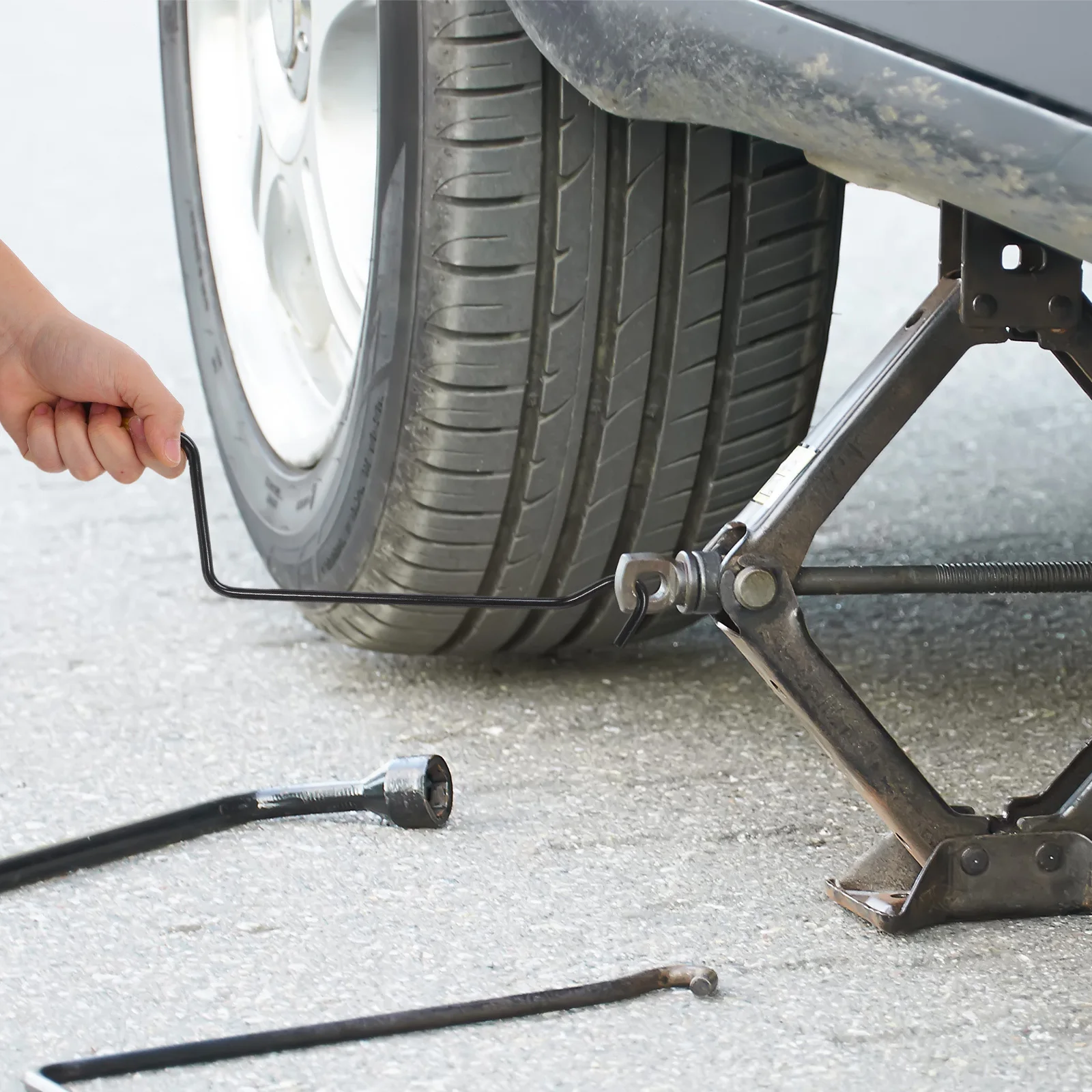 Прочная стальная замена ручки автомобильного домкрата с удобной ручкой, ручной шатун для подъема шин, ручка домкрата прицепа