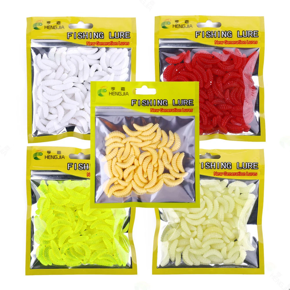 Isca luminosa macia para o inseto, boca do cavalo, pão, inseto, 2cm, 50pcs