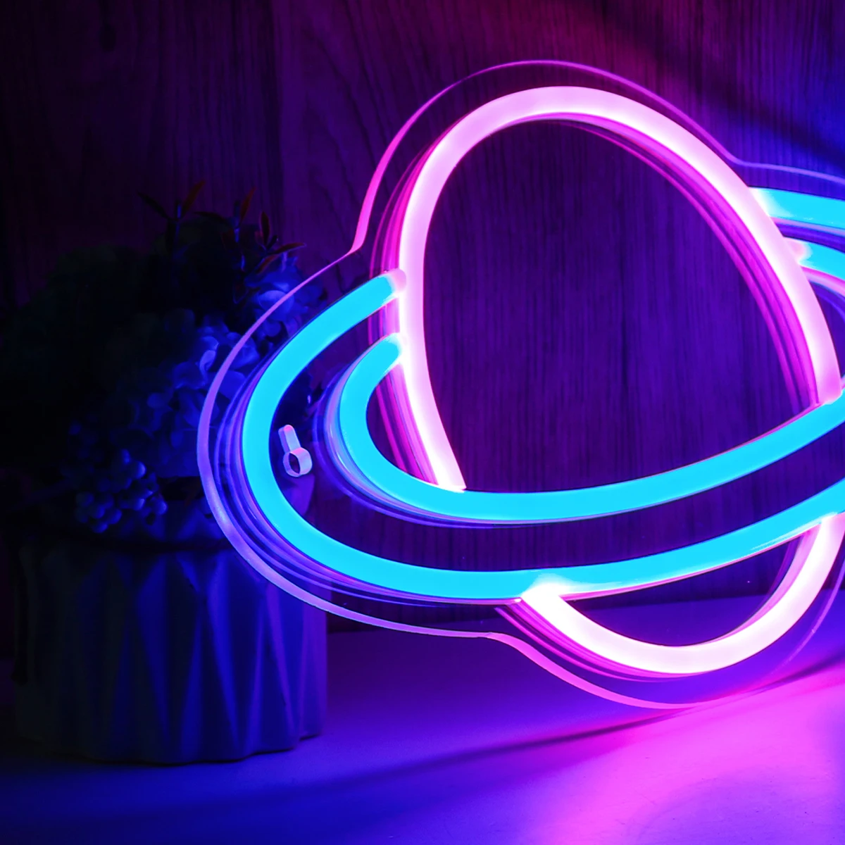 Chi-buy LED Neon planet USB Powered Neon Signs Night Light 3D Wall Art Bedroom Living Room Decor Lamp Signs
