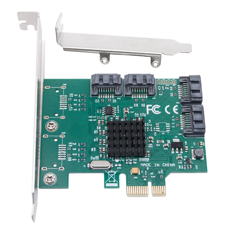 Karta rozszerzeń SATA PCIE Adapter PCI Express X1 na 4-portowy kontroler SATA3.0 Marvell 88SE9215 Chip PCI E PCI-E SATA 3 Multiplier