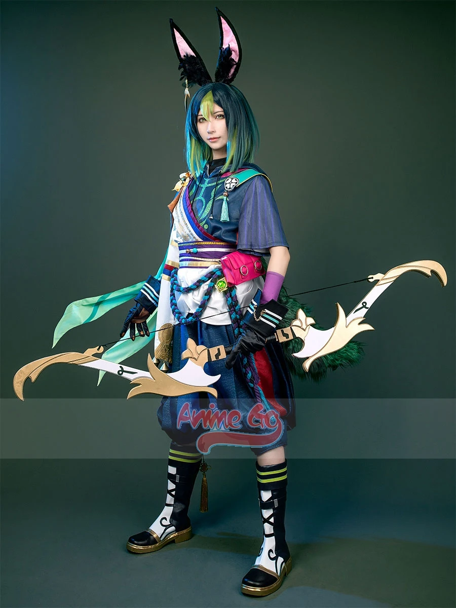 

In Stock Game Genshin Impact Tighnari Cosplay Costume Ears Tail Tighnari Role Play Upgraded Outfit C03012-AAA