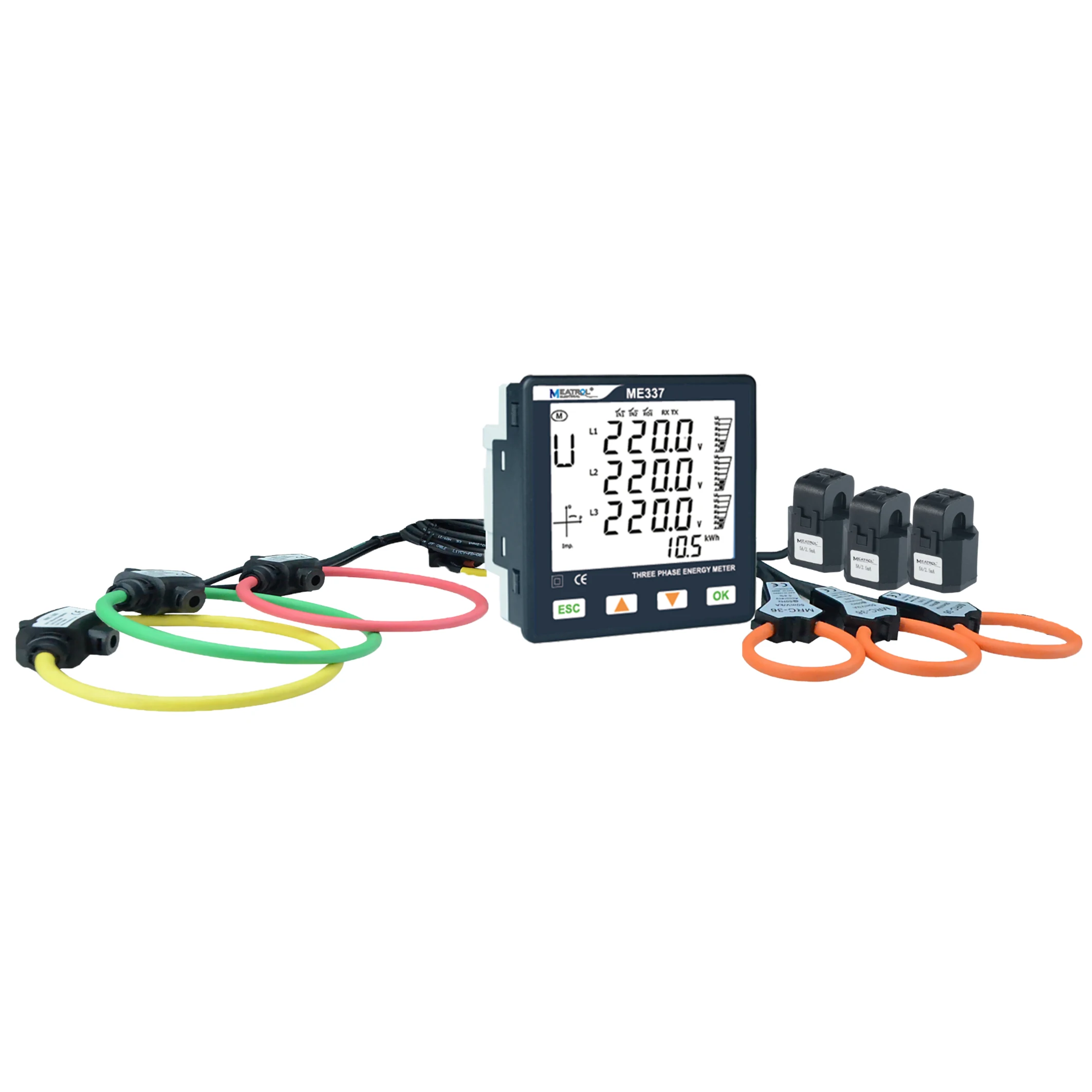 RTU ME337 Rogowski RS485 96x96mm Smart Power Quality Electricity Meter Energy Analyzer
