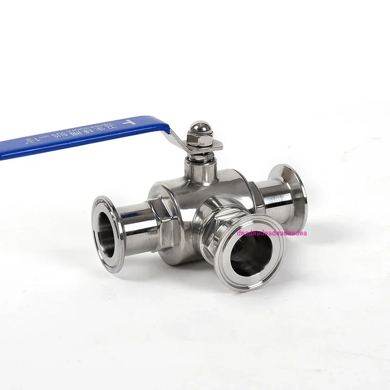 Quick-loading three-way ball valve Stainless steel 304 quick-connecting three-way ball valve Manual T-type L clamp type