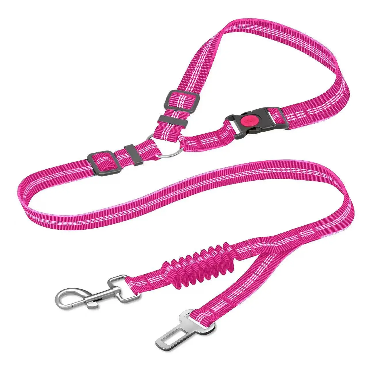 Multi-functional dog safety belt Updated Dual-use Dog Seatbelt for Vehicle Headrests Dog Car Leash - Bungee Retractable Adjusta