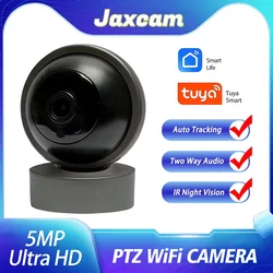 Tuya Smart Life Camera 5MP Wifi Monitoramento via visão noturna infravermelha do telefone móvel 360 ° Seguindo câmera de vigilância PTZ