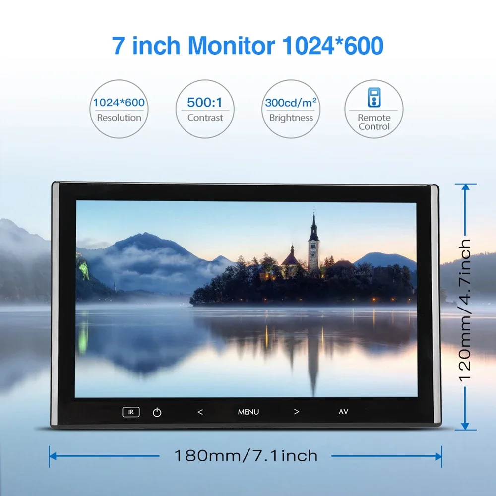 Imagem -02 - Eyoyo Monitor Lcd de Polegadas 1024x600 Mini Computador tv Display Tela de Vigilância de Segurança Cctv com Áudio de Vídeo Vga