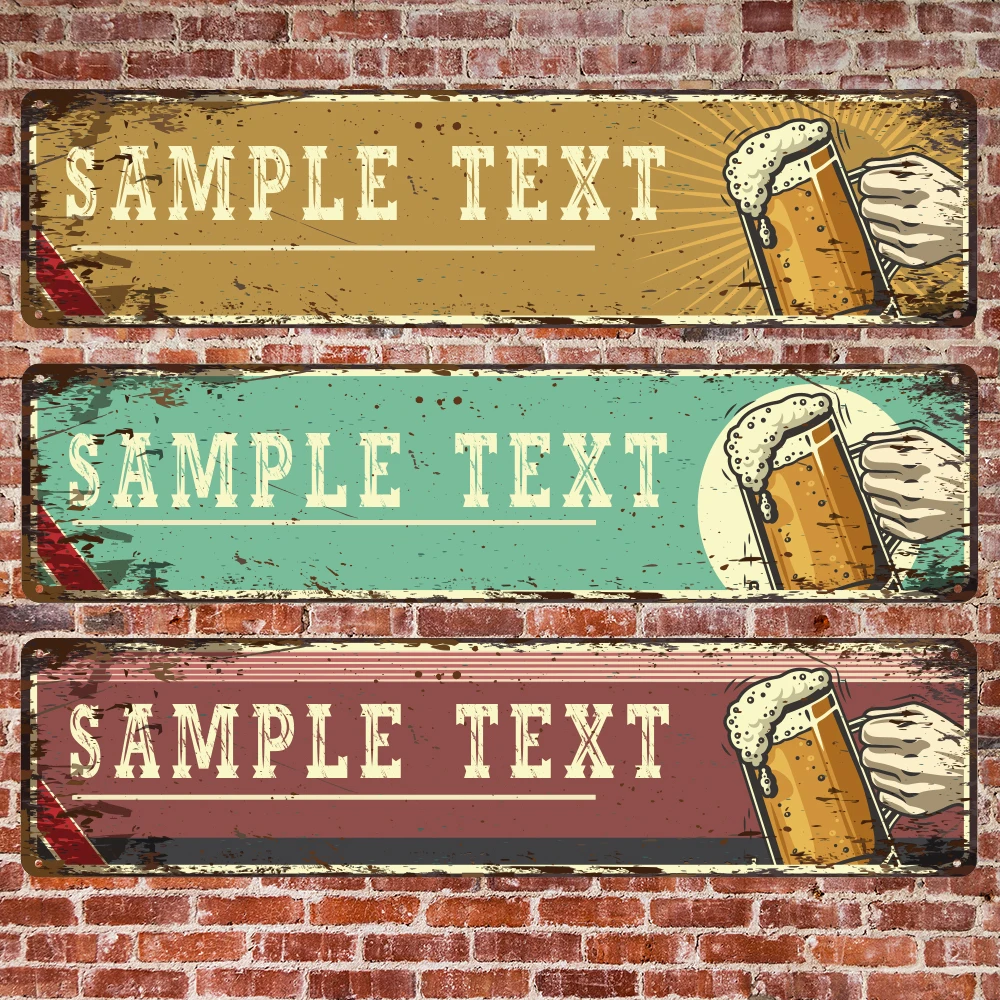 1pc 3 colors beer drinking Personalized Name Metal Painting Iron Poster For Bar Decor For Coffe Shop Décor image 4