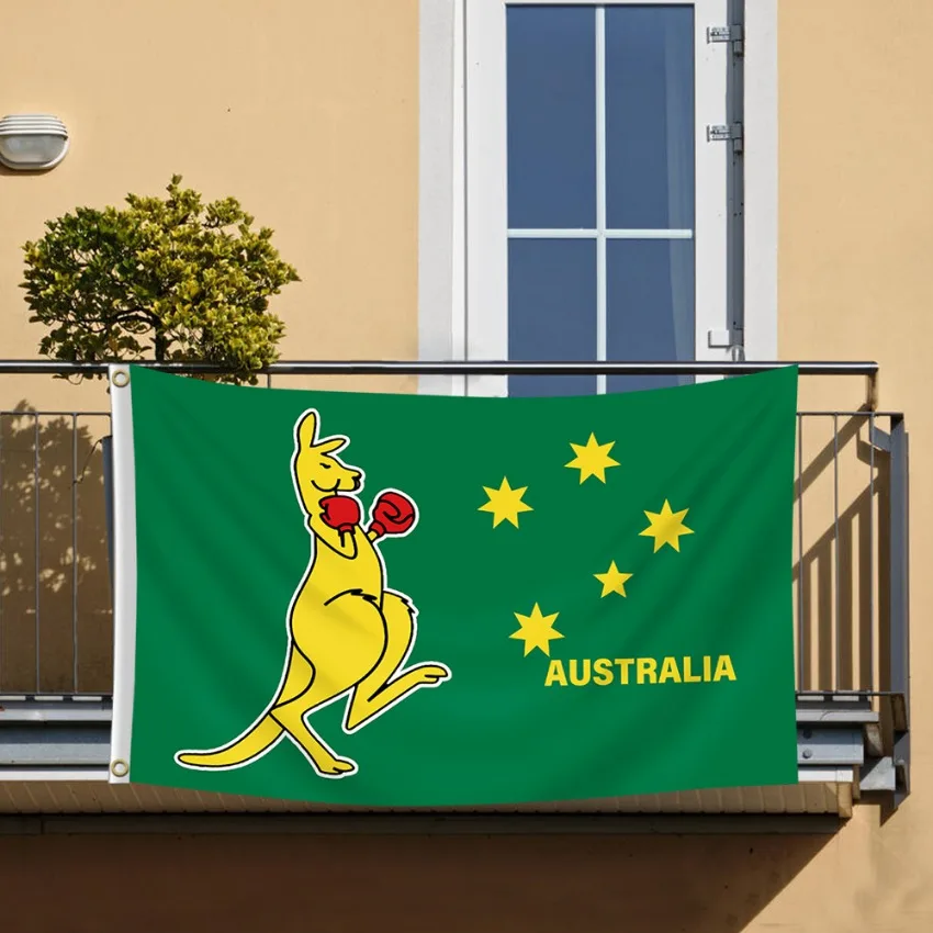Boxing Kangaroo Flag Australia 2x3ft 3x5ft Polyester Outdoor Banner Yard Garden Party Sports Event Home Patriotic Decoration