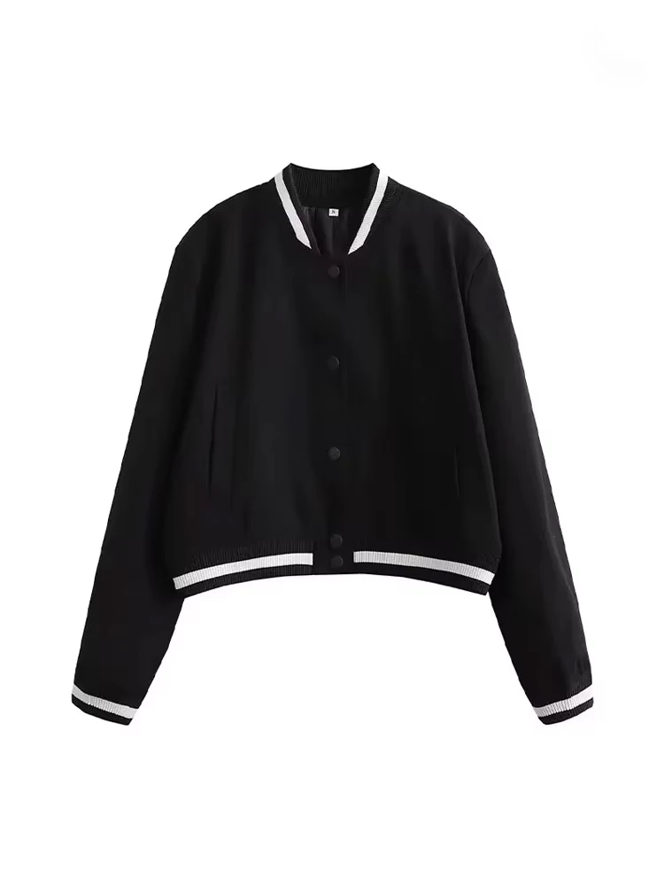 Frauen Mode Mit Taschen Bomber Jacke Mantel Vintage Langarm Vorderen Knopf Weibliche Oberbekleidung Chic Tops