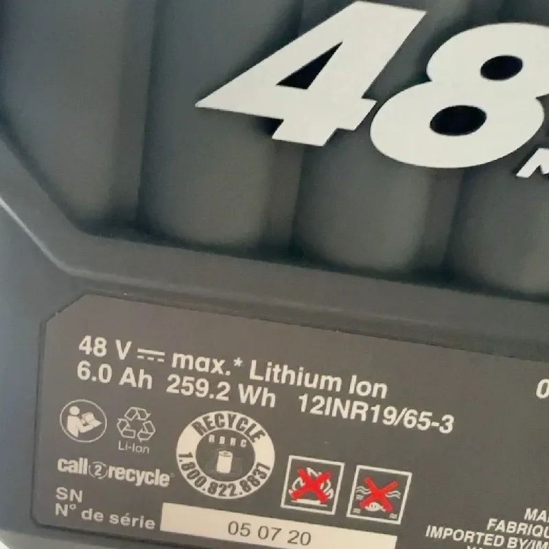 100% الأصلي 2Ah 6Ah ل YARDWORKS 48 فولت 060-1987-2 060-1989-8 منشار كهربائي منفاخ الهواء جزازة العشب حديقة أداة السلطة البطارية