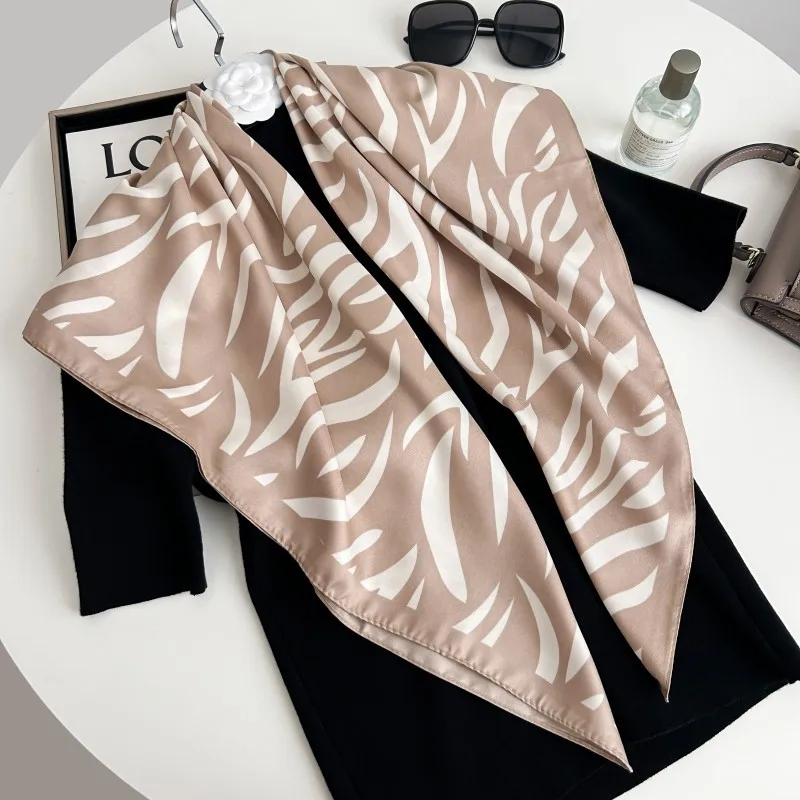 

New Zebra Pattern Light Breathable Headscarf Square Scarf 90*90cm Sunscreen Thin Shawl Ladies Scarves Square Scarf