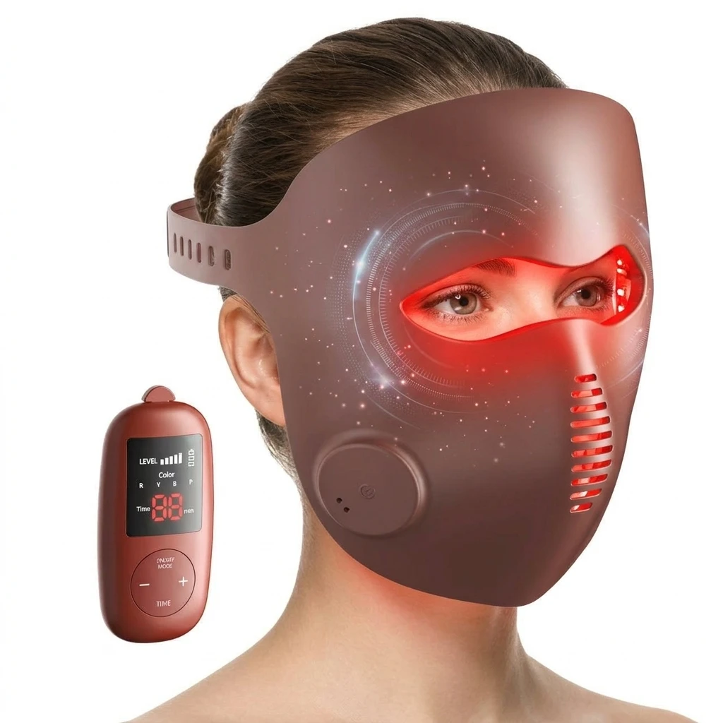 New Design Wireless LED Face Mask with 4 Modes for Whitening Spot Removal Anti Aging LED Face Mask