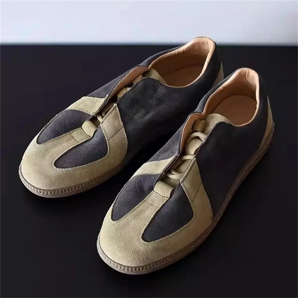 

Летние модные повседневные туфли для мужчин: дышащие, с круглым носком, на плоской подошве, в стиле ретро, классические, легкие