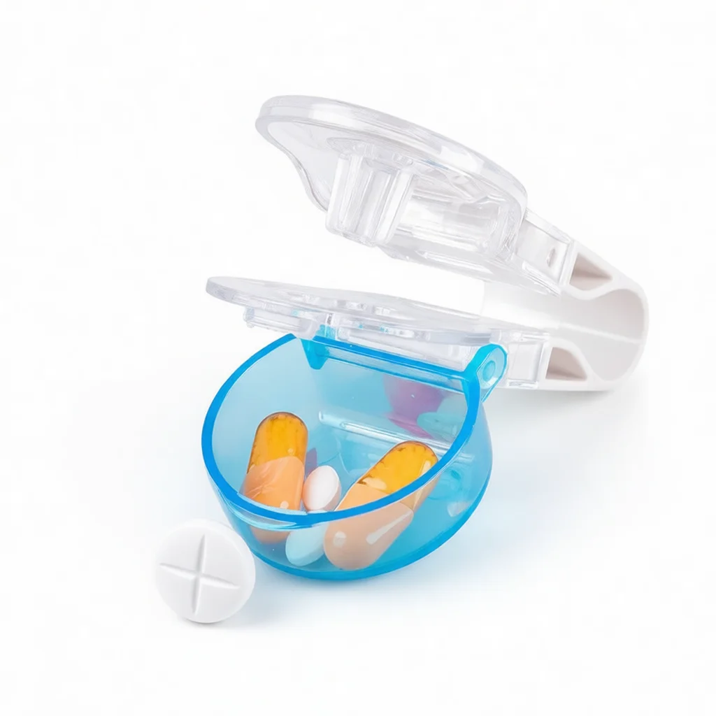 Portable Pill Taker Anti Pollution Tablet Opener Clip Hands Free Pill Dispenser Catcher Storage Box Travel Medicine Taking Tool