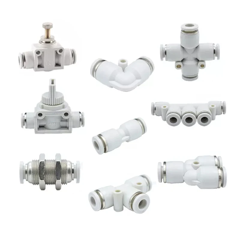 

10PCS PU PV PY PE PM PZA PK LSA HVFF White Pneumatic Fitting Air Hose Connector Quick Release Fittings Accessories
