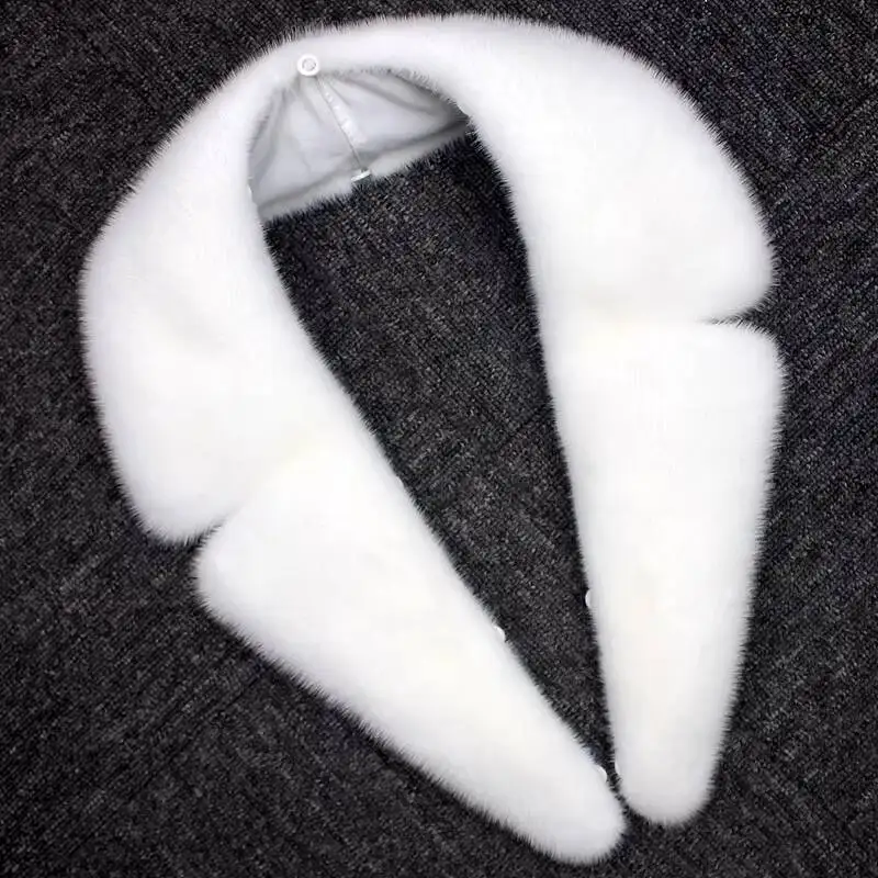 

100% Real Mink Fur Collar Men Winter Coat Accessory Women Jacket Fur Collar Black Coffee White Warm Lairge Size Mink Fur Scarf