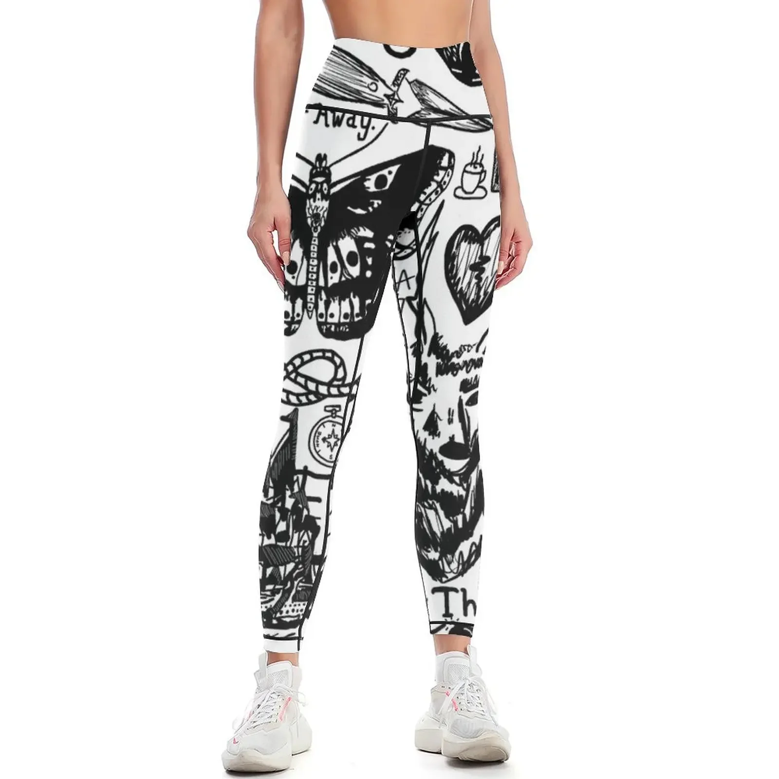 

Tattoos Collage Leggings sportswear gym Legging sexy woman Jogger pants leggins push up woman Womens Leggings