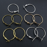 20pcs/Lot 15mm 20mm 25mm 30mm 5colors Plated Circle Round Hoop Big Earrings DIY Women Jewelry Making