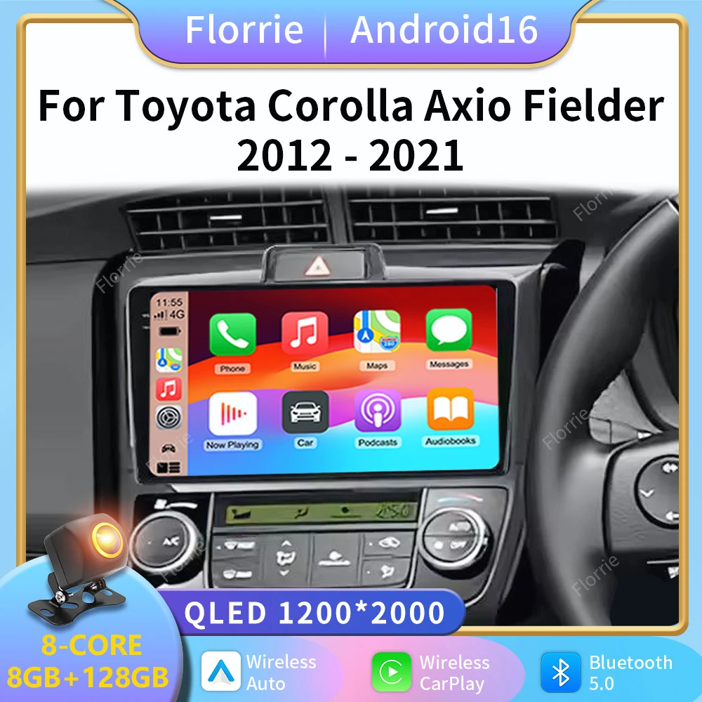 2K For Toyota Corolla Axio 2 Fielder 3 E160 2012 - 2020 2021 Multimedia Video Player Android 16 Carplay Touch Screen RDS 8 Core