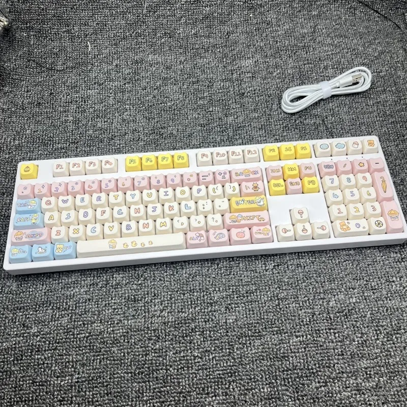 Dual Silent Mechanical Keyboard Customized Wired Peach Switch/Cream Yellow Switch Keyboard RGB Ergonomic Gaming G1080 Keyboard