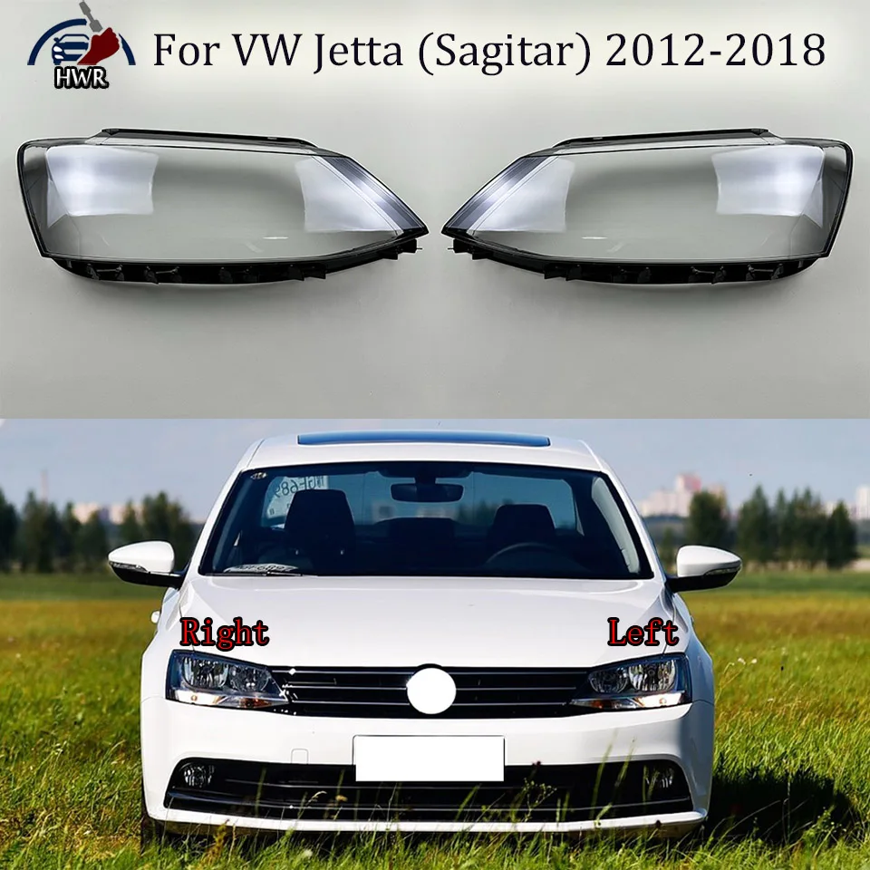 

For VW Jetta (Sagitar) 2012 2013 2014 2015 2016 2017 2018 Front Headlight Cover Transparent Lampshade Headlamp Shell Plexiglass