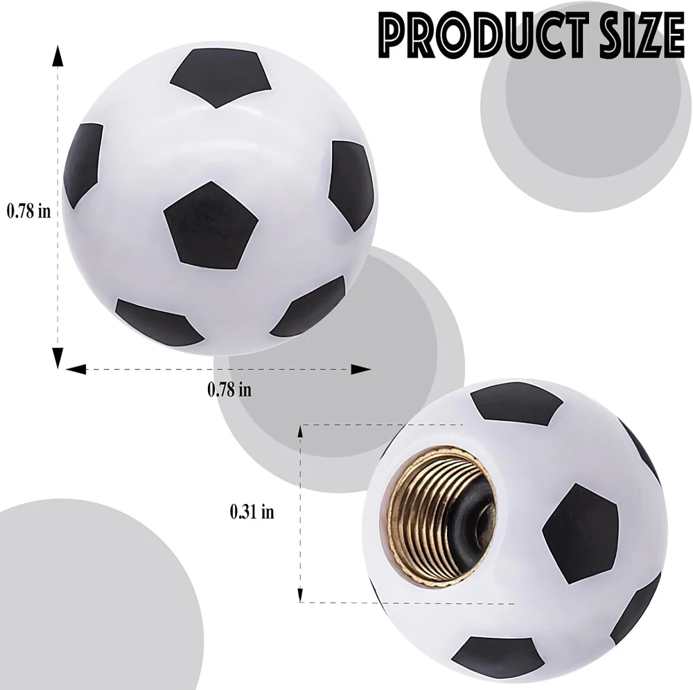 Football Style Tire Valve Stem Caps, Copper Core Dustproof Tire Valve Stem Covers for Cars, Trucks, Bikes, Motorcycles, Bicycles