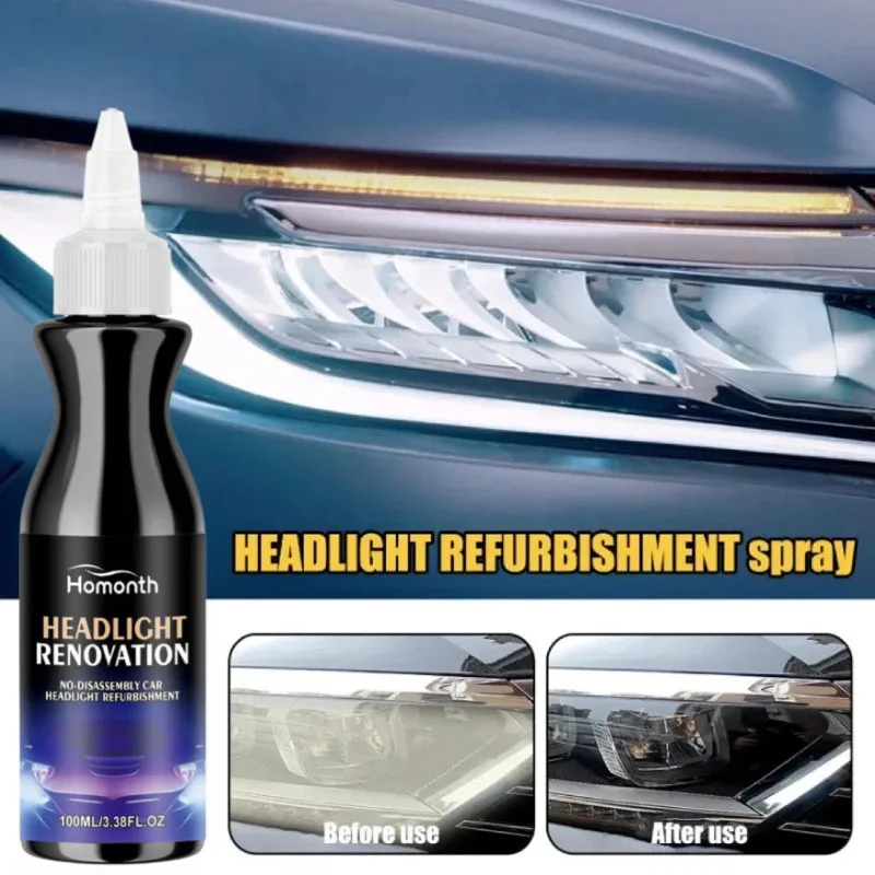 

HOMONTH Headlight Care Solution - Car Headlight Surface Cleaning, Brightening, and Yellowing Removal