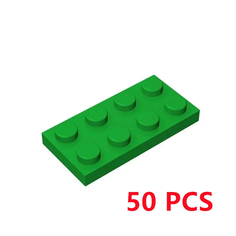 50Pcs/lot Buildings Blocks 3020 Plate 2 x 4 Bricks DIY Assmble Collections Bulk Modular GBC Toy For High-Tech MOC Set