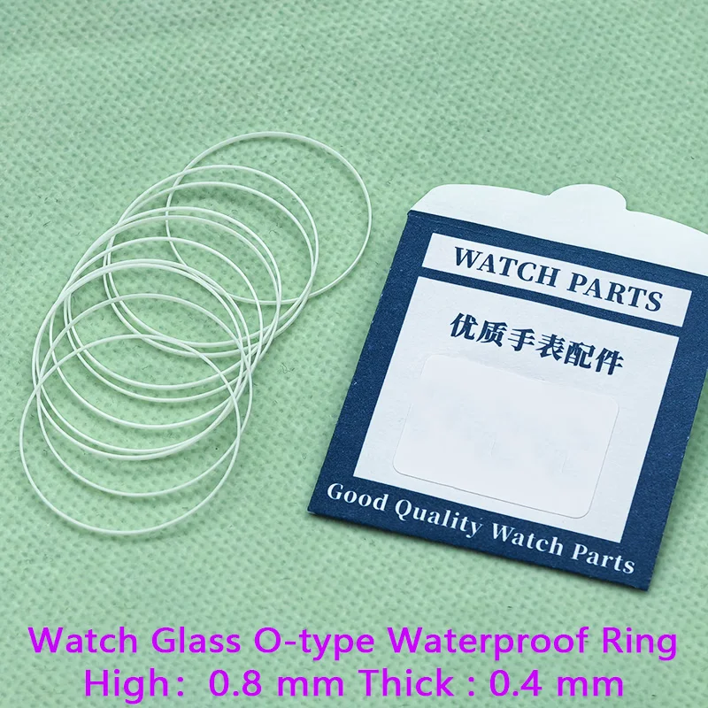 2/5 PCS Watch Glass Gasket Internal Dia 18-40mm High 0.8mm Thick 0.4mm O-Ring Watch Glass Waterproof Ring for Watchmaker image 3