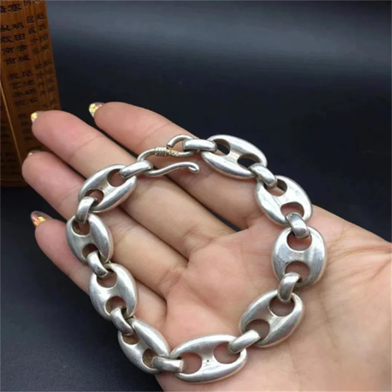 

Little Fairy / Old Tibetan Silver Seiko Made Buckle Bracelet Lucky Bless Personality Men Women Couple Fashion Accessories Gift