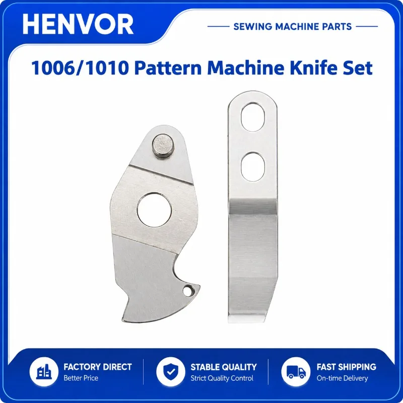 HENVOR Thread Trimmer Movable Knife Fixed Knife for Mitsubishi PLK1006 PLK1010 Computerized Pattern Sewing Machine
