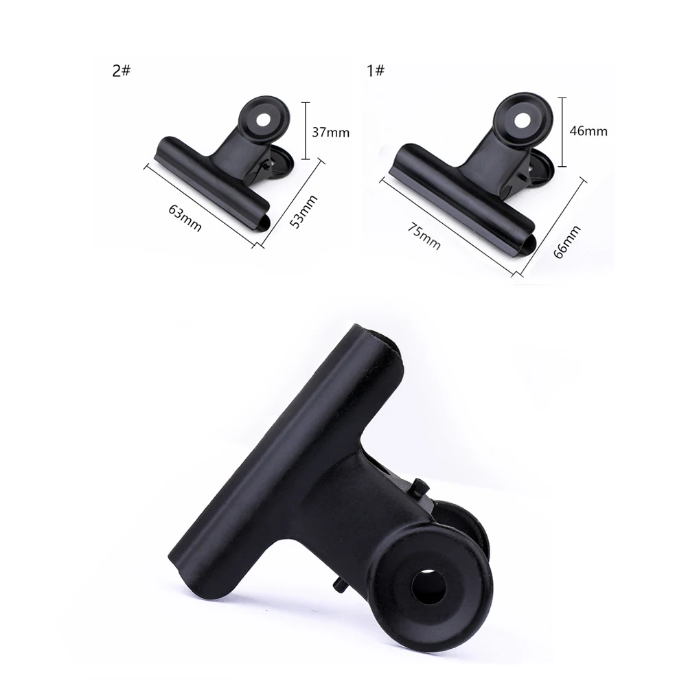 15pcs Metal Note Clips 63Mm Corrosion Resistant Strong Fixing Binder Clamps Office Home Document Display Organizer Black