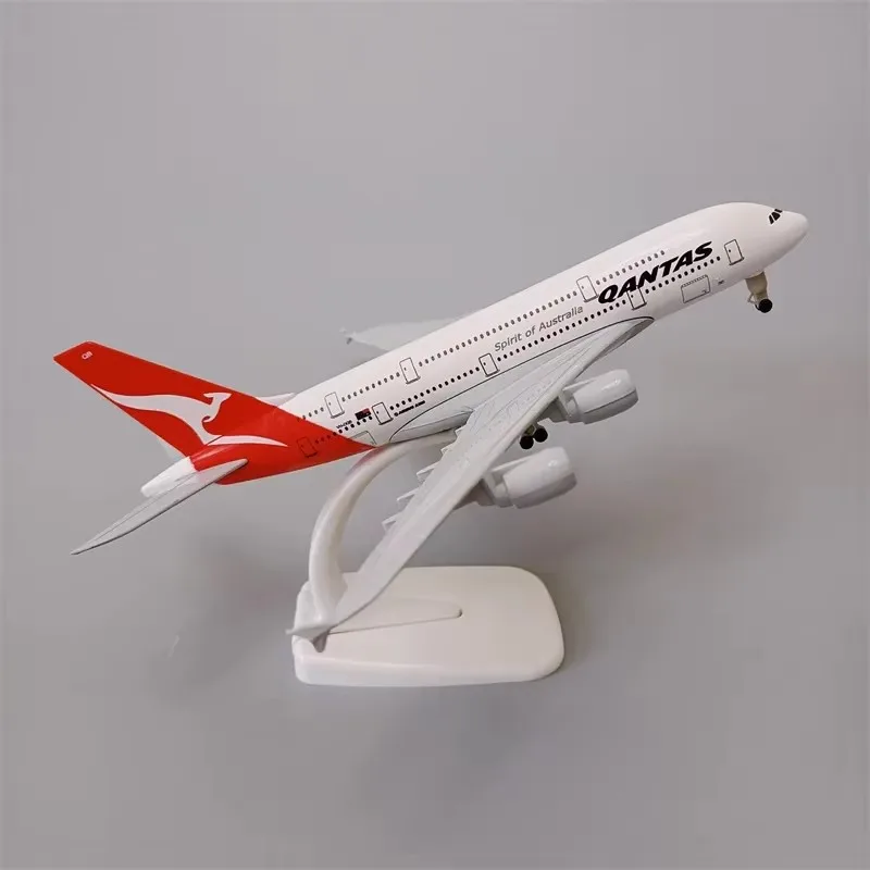 

20CM A380 Qantas Airline 1:400 Airbus Alloy Aircraft Model Die-cast Airplane Model with Wheel Stand Collectible Display Model