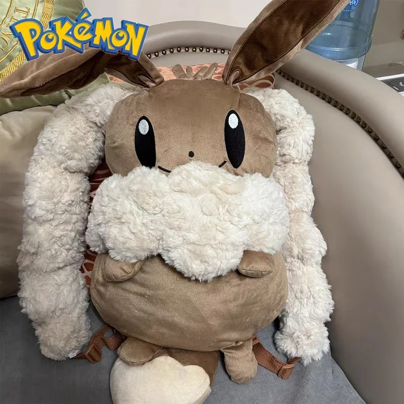 Pokemon Kawaii Eevee Plush Backpack Anime Cosplay Eevee Bag Penny Backpack Large Capacity Stuffed Plush Toy Cartoon Pillow