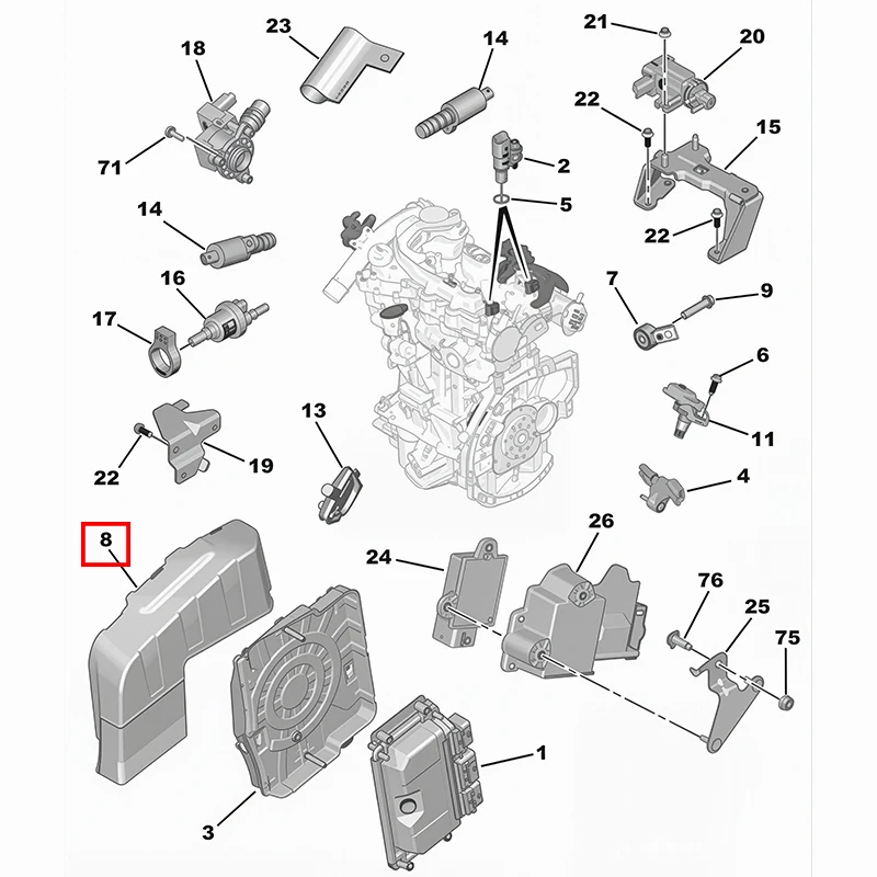 ECU Protective Cover 9671927380 for Peugeot 208 2008 308 207 301 Citroen C3 Picasso Elysee DS3 Engine Computer Protector