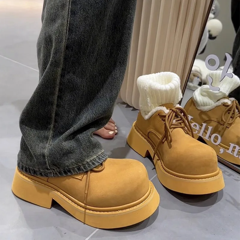 

Derby shoes 2026 Spring and Autumn unisex trendy big toe thick soled lace up low top single shoe British leather shoes