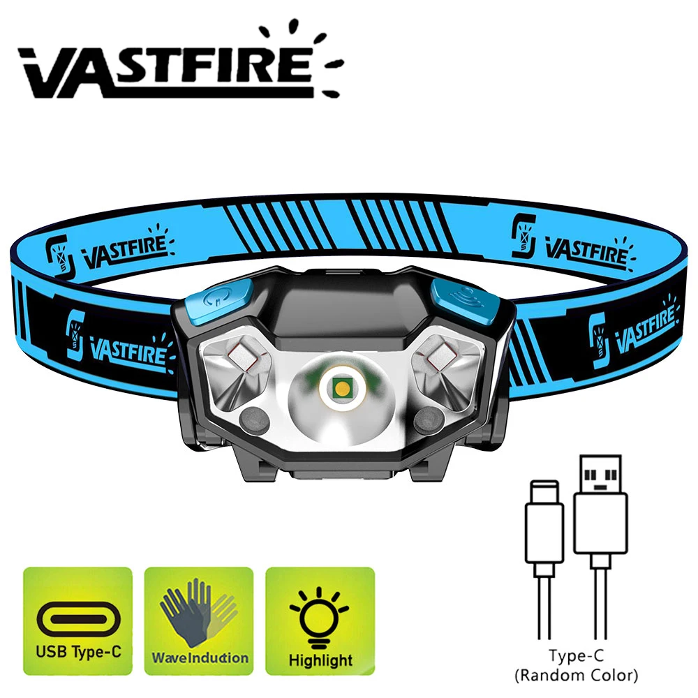 

LED Headlamp Induction Head Lamp Built-in Battery USB Rechargeable Headlight Outdoor Camping Fishing Outdoor Work Flashlight