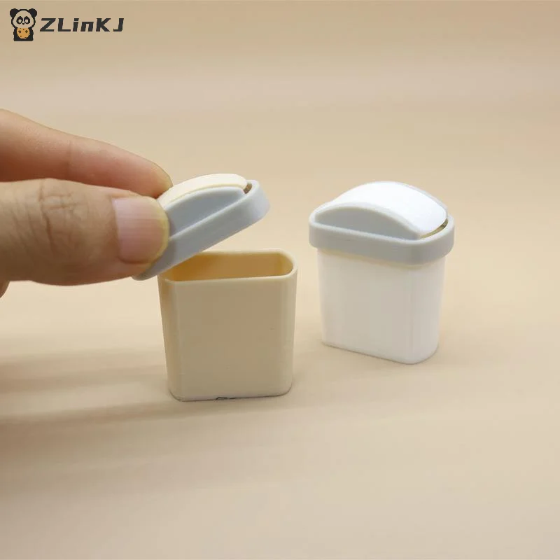 ▶ 1 قطعة غطاء الوجه الصغير سلة المهملات مزبلة لعبة صغيرة نموذج المشهد بيت الدمية اكسسوارات محاكاة سلة مهملات صغيرة #5