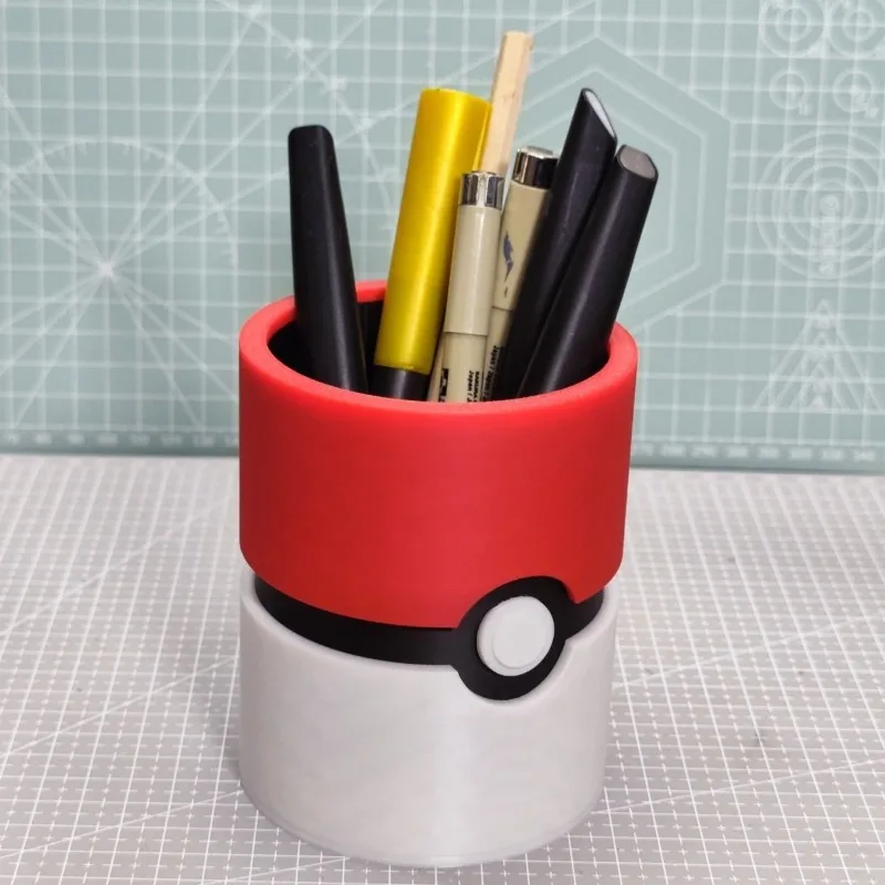 Pokemon Poké Ball Shape Pen Holder Cartoon Animation Simple Home Office Desktop Multi-Function Storage Pen Holder Wholesale