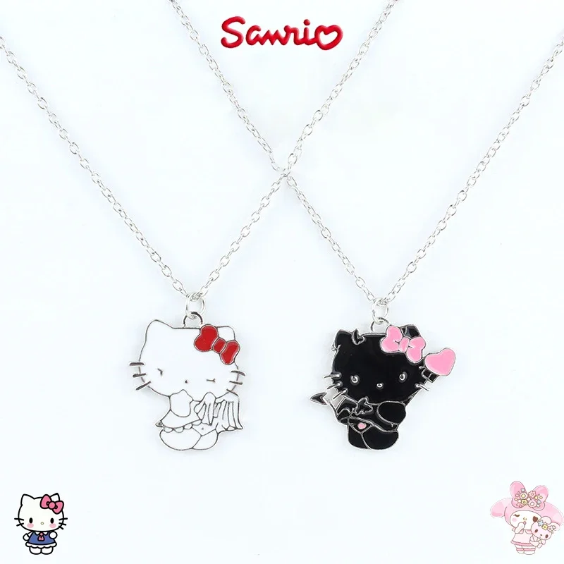 Sanrio Hello Kitty Anime Crystal Pendant Necklaces Ladies Girl Simple Sweater Chain Birthday Gifts Fashion Pendant