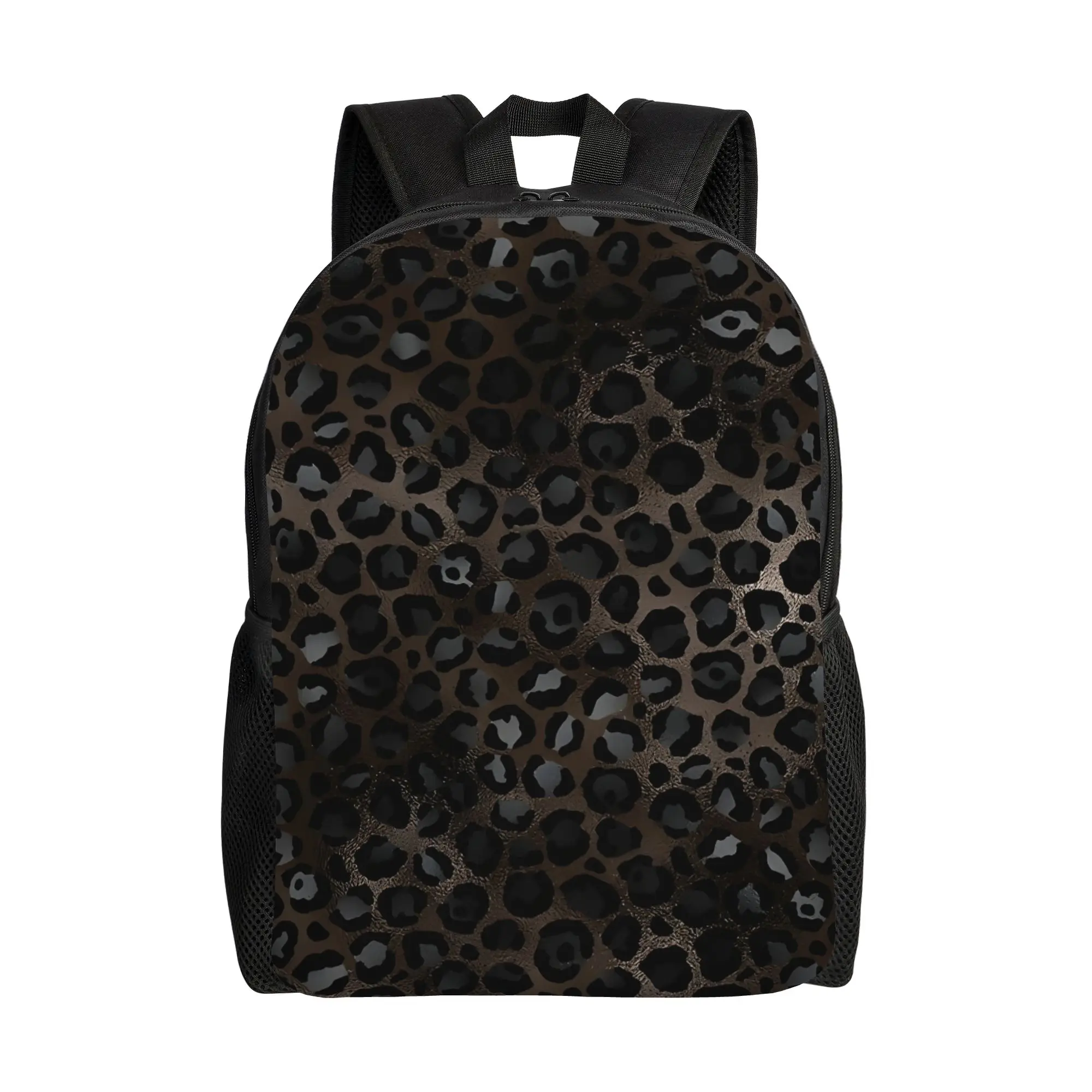 Back to school season New Beautiful Black Leopard  Pattern Schoolbag Leopard Print For Men Women Daypack Backpack