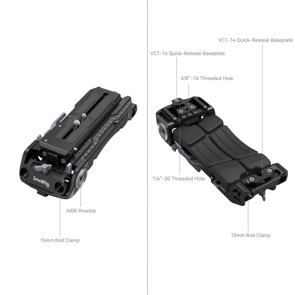 لوحة كتف صغيرة سريعة الإصدار لـ Sony VCT-14 مع محول ثلاثي القوائم مع مفتاح ربط مسطح مدمج لوحة كتف Pro 2837