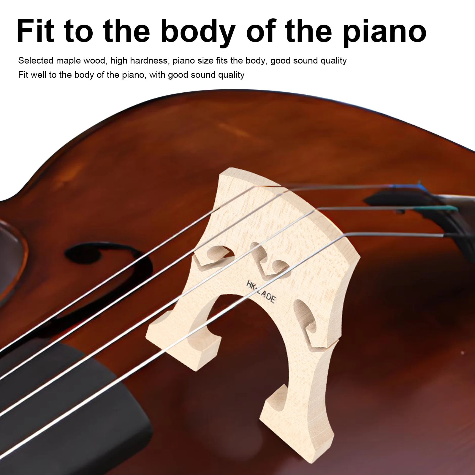 HK.LADE Maple 4/4 Cello Bridge High-Quality Maple Cello Bridge