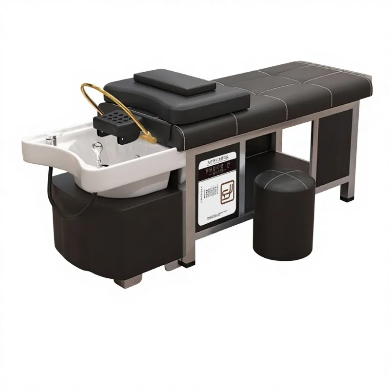 Ceramic Basin Stainless Steel Shampoo Bed Water Circulation Energy-Saving Hot Water Modern Design for Hair Salon Living Room
