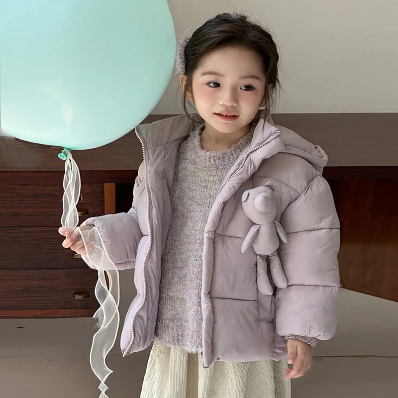

Boys Girls Down Coats Children Winter Thickened Warm Jackets Kids Autumn Hooded Cotton Outerwear New Infant Lightweight Clothing